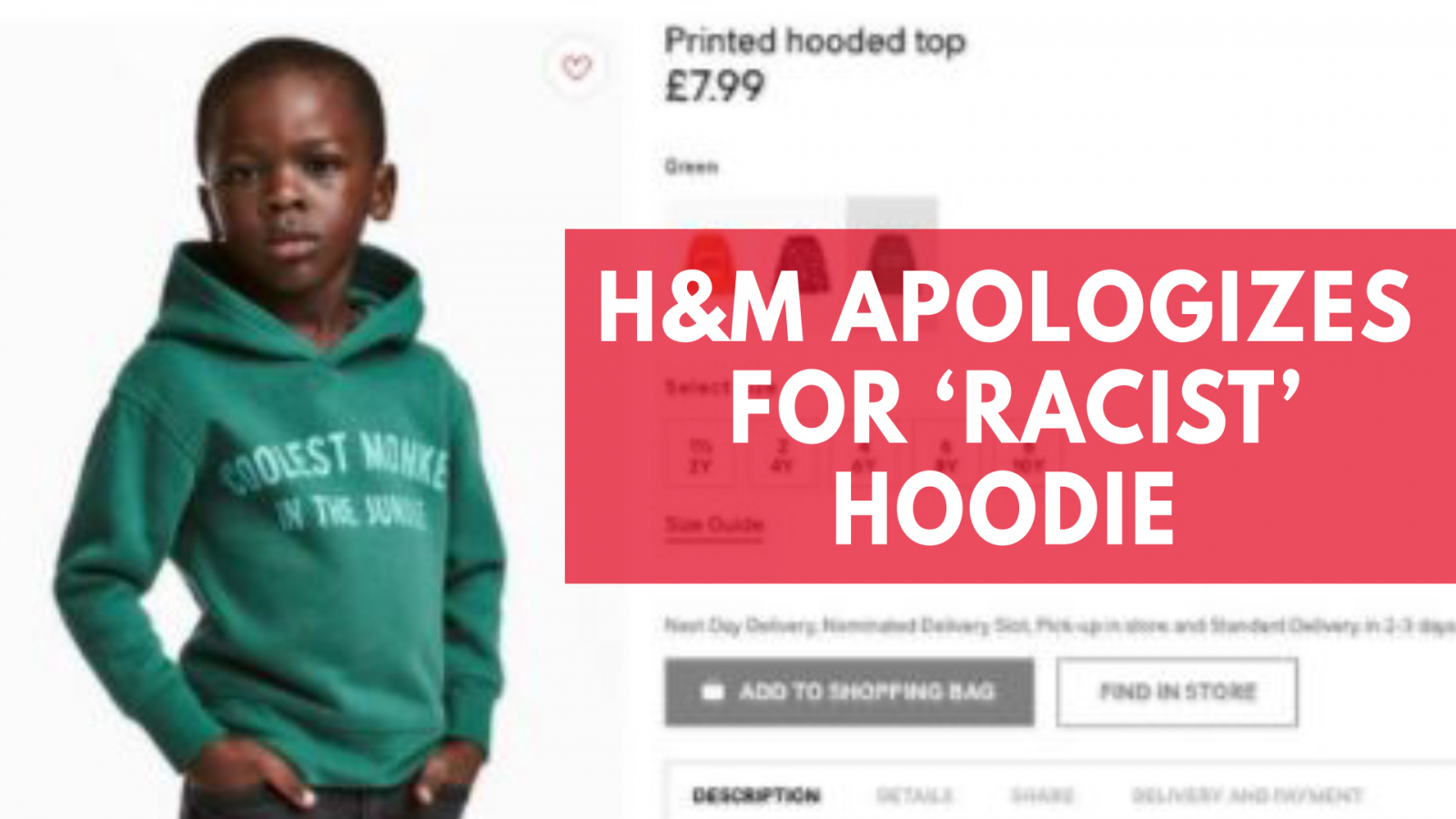 h and m racist hoodie